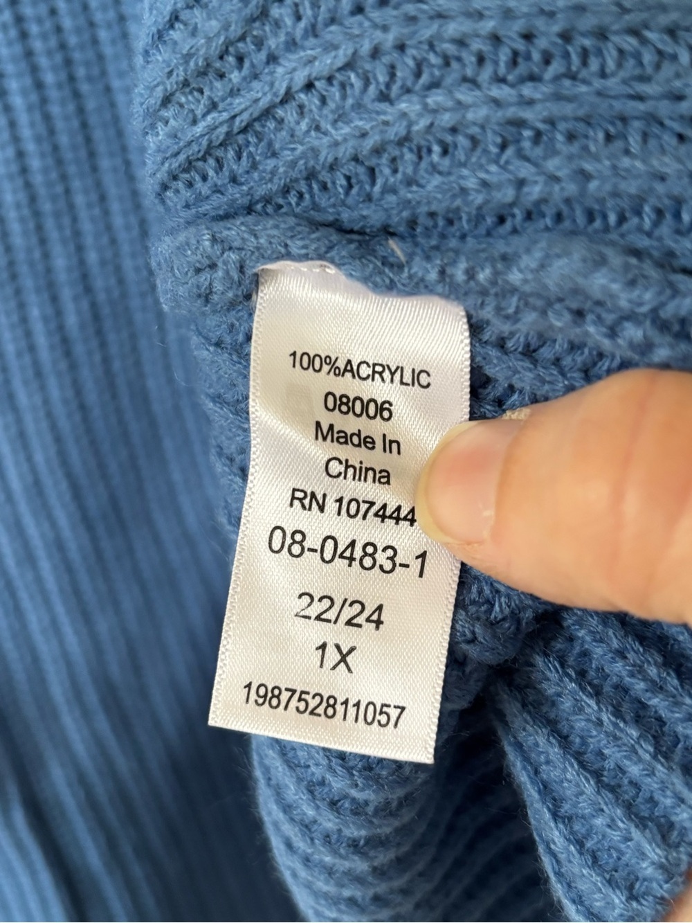 Jessica London Blue Cardigan Sweater NWOT Sz 22/24 or 1X - Picture 8 of 10